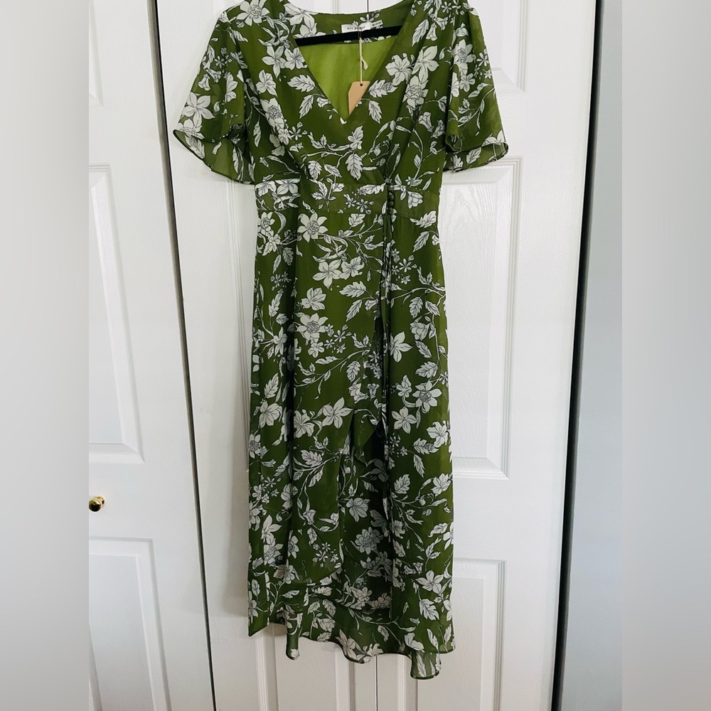 Blu Pepper midi wrap dress